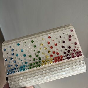 Kurt Geiger Multicolor Embellished Clutch